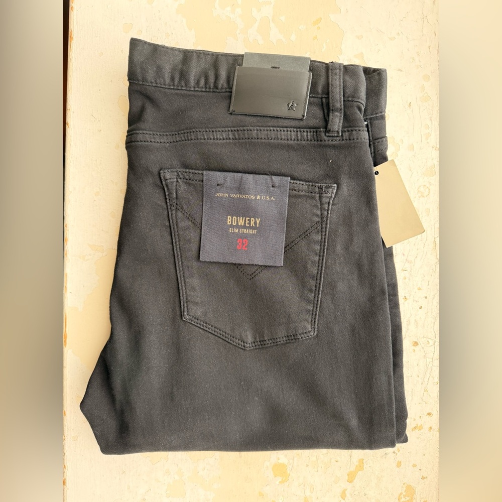 John Varvatos Bowery Slim Straight Men's Jeans in Black(brand new)